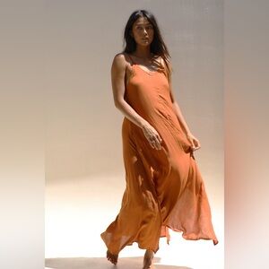 SALT + SEA Women’s Rust Orange Clay Wai Halter Sleeveless Boho Dress NWT S